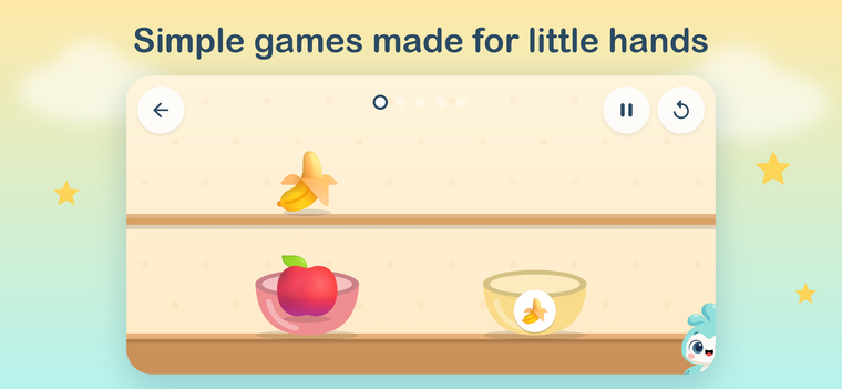 A kitchen shelf where a banana is being sorted into a bowl